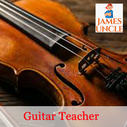 Guitar teacher Mr. Janardan Basak in Khagra